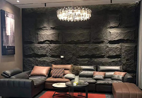 Панель декоративная HL6003A -H Грибной камень Cement grey - Фото интерьеров №8